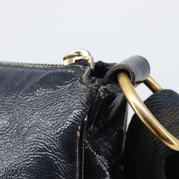 Saint Laurent Shoulder Bag Patent Leather Black Gold Auth ep16470
