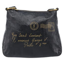 Saint Laurent Shoulder Bag Patent Leather Black Gold Auth ep16470-13
