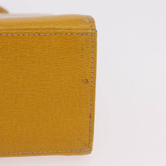 Burberrys Hand Bag Leather Yellow Gold Auth ep16473