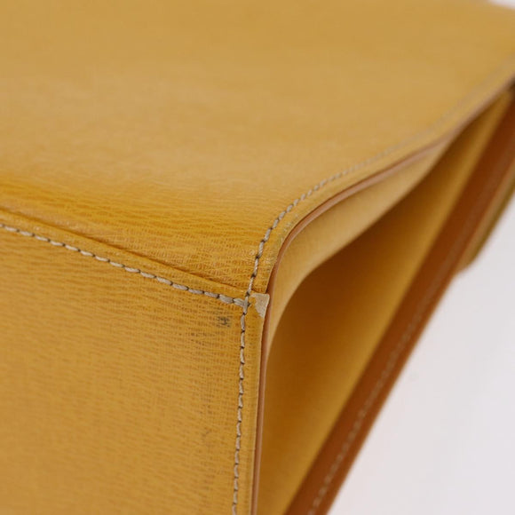 Burberrys Hand Bag Leather Yellow Gold Auth ep16473