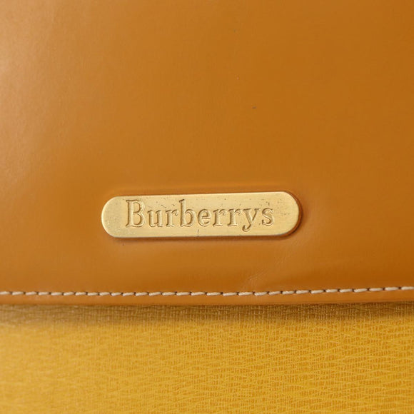 Burberrys Hand Bag Leather Yellow Gold Auth ep16473