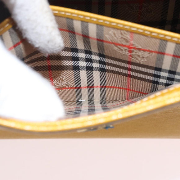 Burberrys Hand Bag Leather Yellow Gold Auth ep16473