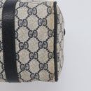 GUCCI GG Canvas Sherry Line Hand Bag Navy Gold 39 012 3841 Auth ep16475-10