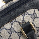 GUCCI GG Canvas Sherry Line Hand Bag Navy Gold 39 012 3841 Auth ep16475-17
