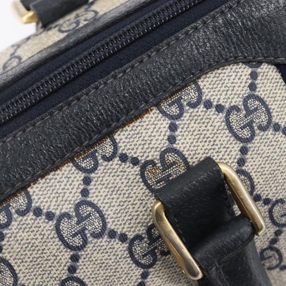 GUCCI GG Canvas Sherry Line Hand Bag Navy Gold 39 012 3841 Auth ep16475