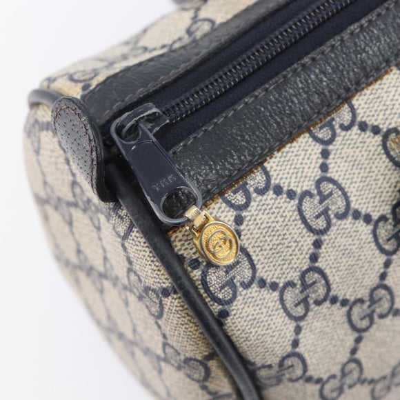 GUCCI GG Canvas Sherry Line Hand Bag Navy Gold 39 012 3841 Auth ep16475