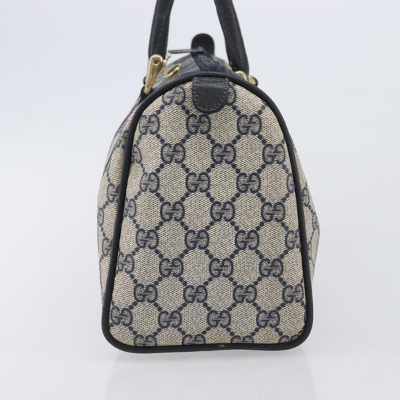 GUCCI GG Canvas Sherry Line Hand Bag Navy Gold 39 012 3841 Auth ep16475