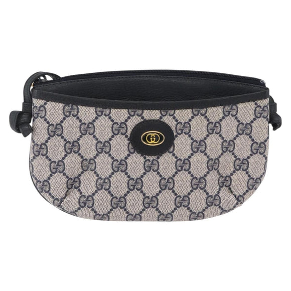 GUCCI GG Supreme Shoulder Bag PVC Navy Gold 378 02 020 Auth ep16478
