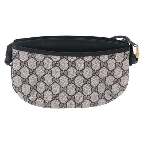 GUCCI GG Supreme Shoulder Bag PVC Navy Gold 378 02 020 Auth ep16478