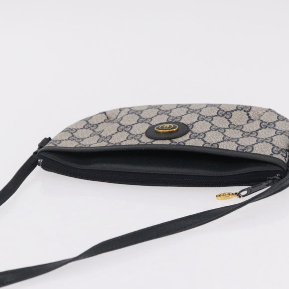 GUCCI GG Supreme Shoulder Bag PVC Navy Gold 378 02 020 Auth ep16478