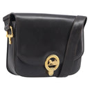 CELINE Shoulder Bag Leather Dark Brown Gold Auth ep16480-1