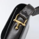 CELINE Shoulder Bag Leather Dark Brown Gold Auth ep16480-9