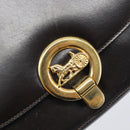 CELINE Shoulder Bag Leather Dark Brown Gold Auth ep16480-19