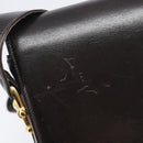 CELINE Shoulder Bag Leather Dark Brown Gold Auth ep16480-10