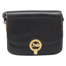 CELINE Shoulder Bag Leather Dark Brown Gold Auth ep16480-13