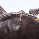 CELINE Shoulder Bag Leather Dark Brown Gold Auth ep16480-23