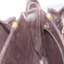 CELINE Shoulder Bag Leather Dark Brown Gold Auth ep16480-24