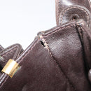 CELINE Shoulder Bag Leather Dark Brown Gold Auth ep16480-25