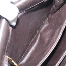 CELINE Shoulder Bag Leather Dark Brown Gold Auth ep16480-26