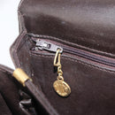CELINE Shoulder Bag Leather Dark Brown Gold Auth ep16480-27