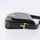 CELINE Shoulder Bag Leather Dark Brown Gold Auth ep16480-3