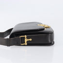 CELINE Shoulder Bag Leather Dark Brown Gold Auth ep16480-4