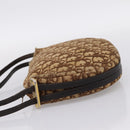 Christian Dior Trotter Canvas Shoulder Bag Beige Gold Auth ep16482-3