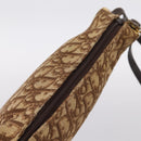 Christian Dior Trotter Canvas Shoulder Bag Beige Gold Auth ep16482-6