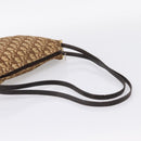 Christian Dior Trotter Canvas Shoulder Bag Beige Gold Auth ep16482-7