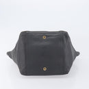 Saint Laurent Rive Gauche Downtown Tote Bag Leather Gray Gold Auth ep16483-5