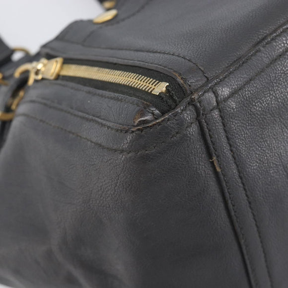 Saint Laurent Rive Gauche Downtown Tote Bag Leather Gray Gold Auth ep16483