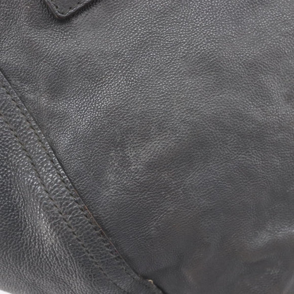 Saint Laurent Rive Gauche Downtown Tote Bag Leather Gray Gold Auth ep16483