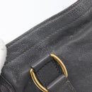 Saint Laurent Rive Gauche Downtown Tote Bag Leather Gray Gold Auth ep16483-26