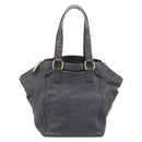 Saint Laurent Rive Gauche Downtown Tote Bag Leather Gray Gold Auth ep16483-2