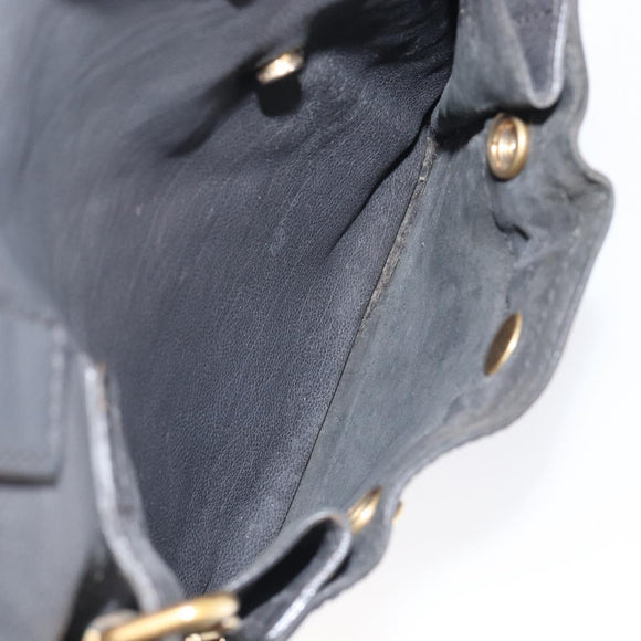 Saint Laurent Rive Gauche Downtown Tote Bag Leather Gray Gold Auth ep16483