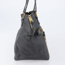 Saint Laurent Rive Gauche Downtown Tote Bag Leather Gray Gold Auth ep16483-4