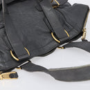 Saint Laurent Rive Gauche Downtown Tote Bag Leather Gray Gold Auth ep16483-14