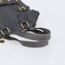 Saint Laurent Rive Gauche Downtown Tote Bag Leather Gray Gold Auth ep16483-7