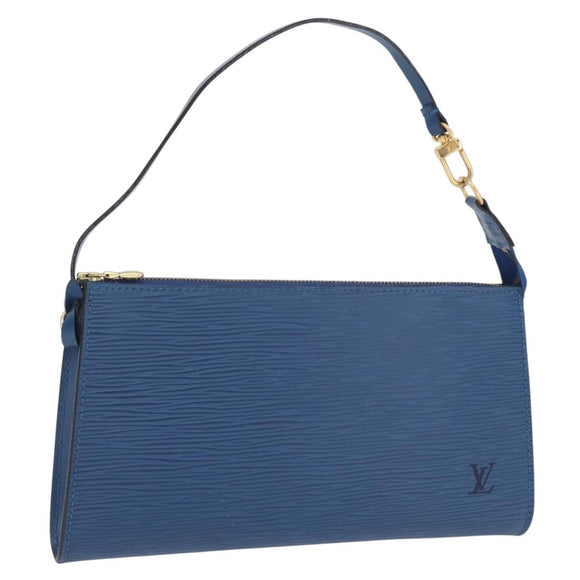 LOUIS VUITTON Epi Pochette Accessoires Pouch Blue M52985 LV Auth ep16484V