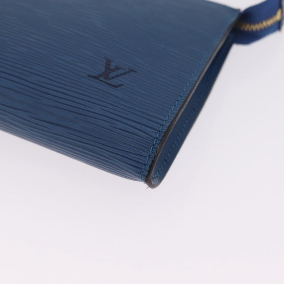 LOUIS VUITTON Epi Pochette Accessoires Pouch Blue M52985 LV Auth ep16484V