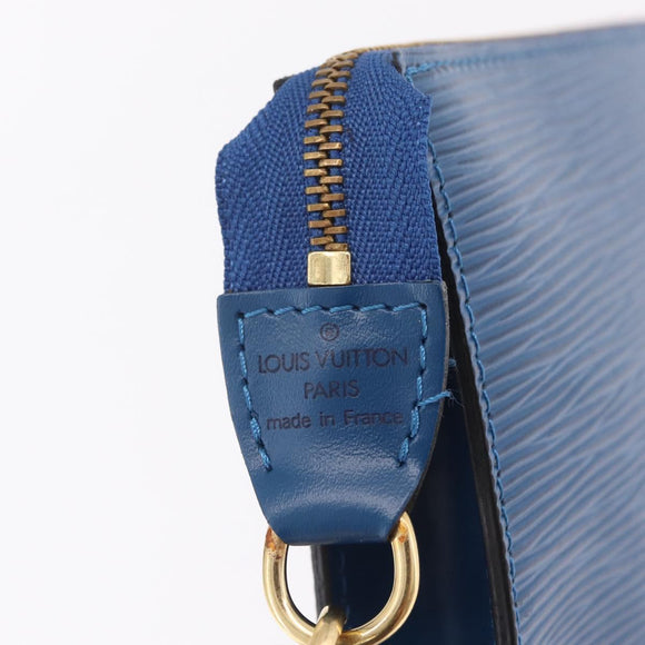 LOUIS VUITTON Epi Pochette Accessoires Pouch Blue M52985 LV Auth ep16484V