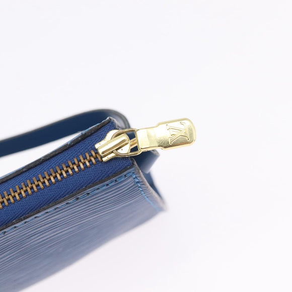 LOUIS VUITTON Epi Pochette Accessoires Pouch Blue M52985 LV Auth ep16484V