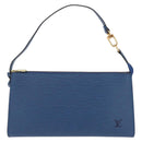 LOUIS VUITTON Epi Pochette Accessoires Pouch Blue M52985 LV Auth ep16484V-2