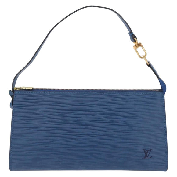 LOUIS VUITTON Epi Pochette Accessoires Pouch Blue M52985 LV Auth ep16484V