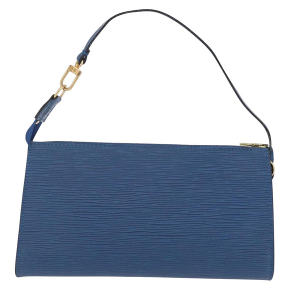 LOUIS VUITTON Epi Pochette Accessoires Pouch Blue M52985 LV Auth ep16484V