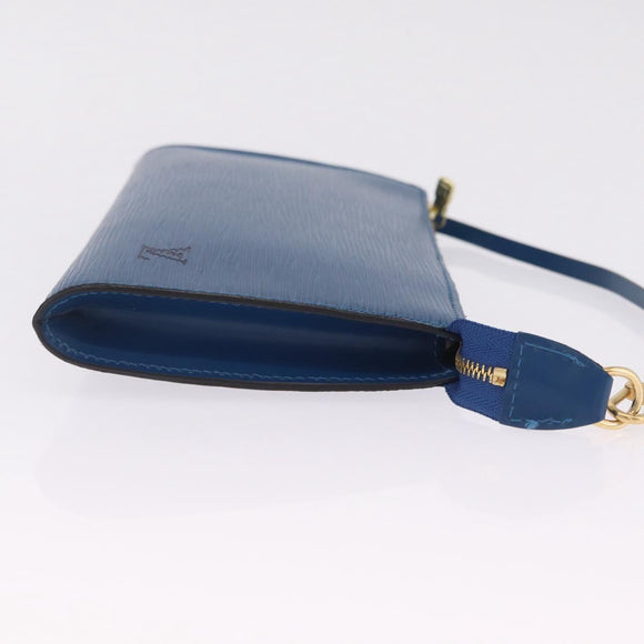 LOUIS VUITTON Epi Pochette Accessoires Pouch Blue M52985 LV Auth ep16484V