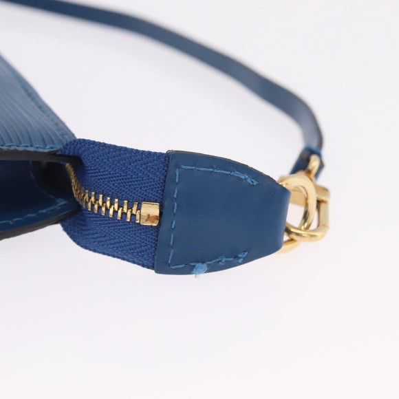 LOUIS VUITTON Epi Pochette Accessoires Pouch Blue M52985 LV Auth ep16484V