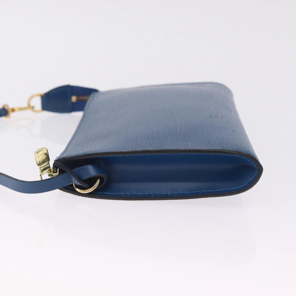 LOUIS VUITTON Epi Pochette Accessoires Pouch Blue M52985 LV Auth ep16484V
