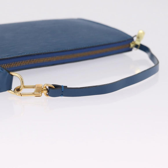 LOUIS VUITTON Epi Pochette Accessoires Pouch Blue M52985 LV Auth ep16484V