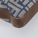 FENDI Zucca Canvas Celeria Shoulder Bag Blue Silver Auth ep16488-19